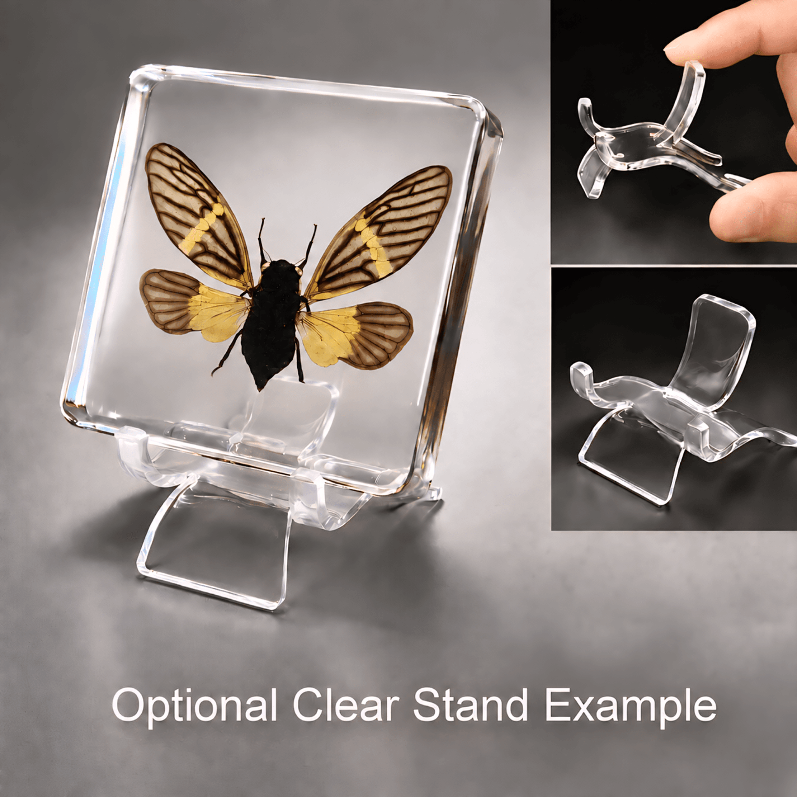 Slide 4 for Cicada in Resin, Wings Open, Flying insects