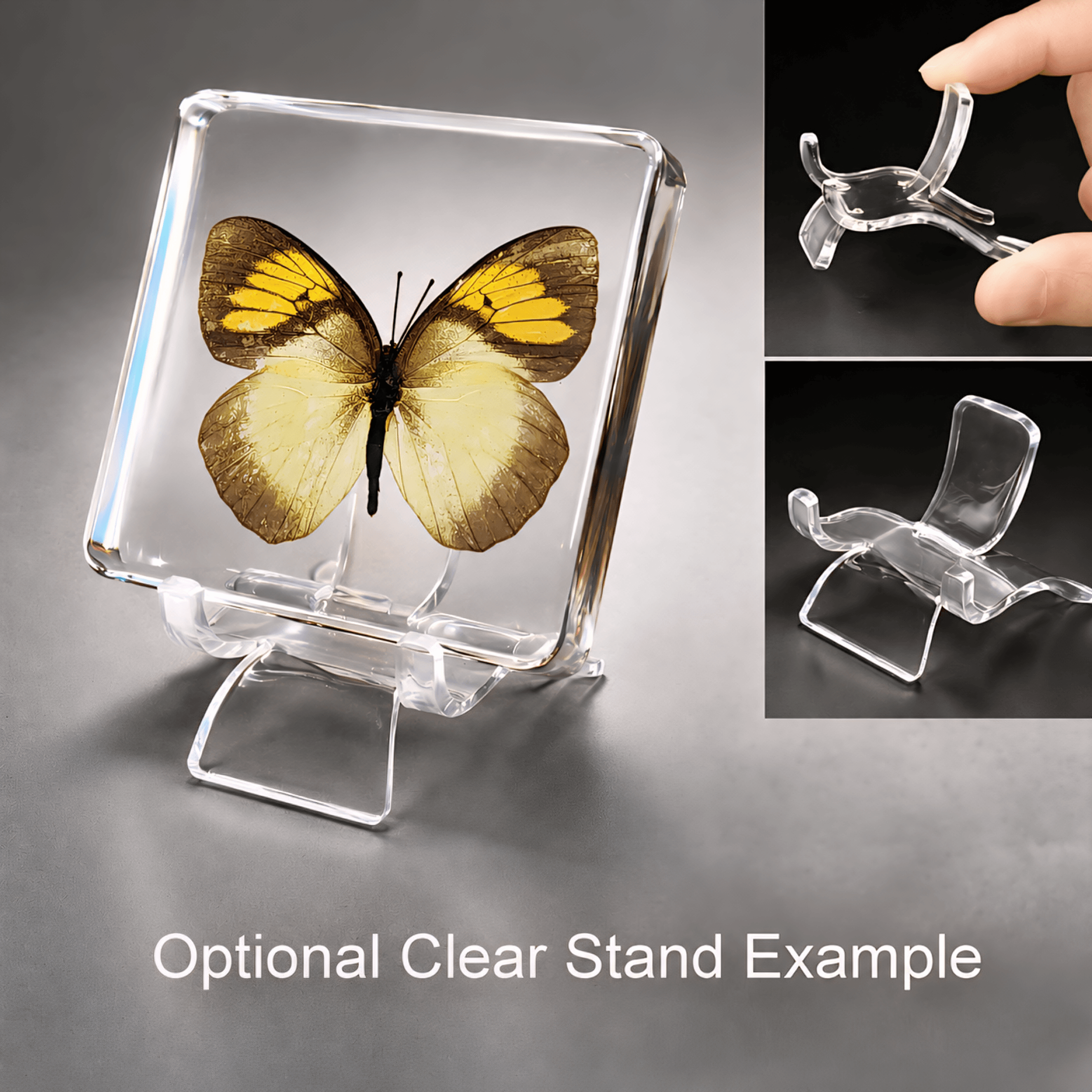 Slide 5 for Yellow Orange Tip Butterfly in Resin, Ixias pyrene
