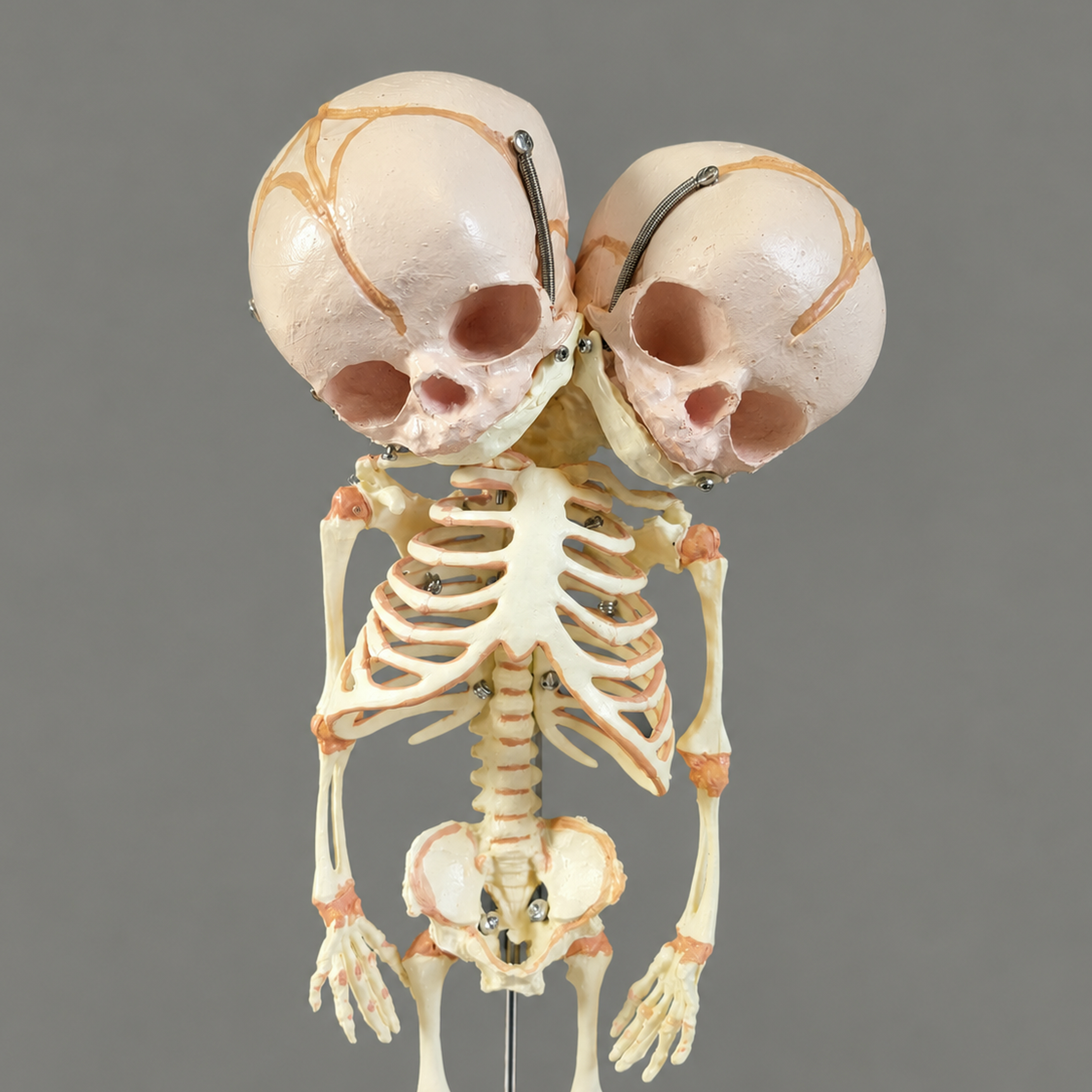 Slide 1 for 2 Headed Fetal Skeleton, Human Fetus Skeleton, Conjoined Twins Skeleton, Anatomical Skeleton