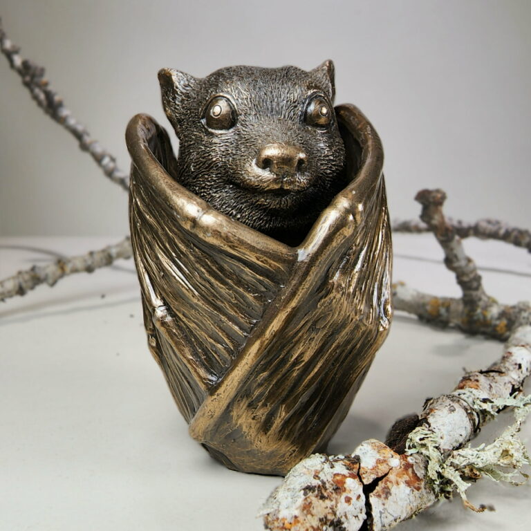 Slide 1 for Bronze Bat Trinket Cup, Gothic Home Decor