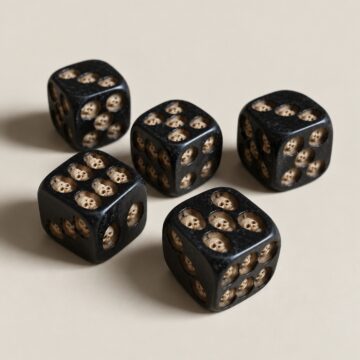 Bone Dice, Skull Dice, Skull gaming dice, trinket curio stuff