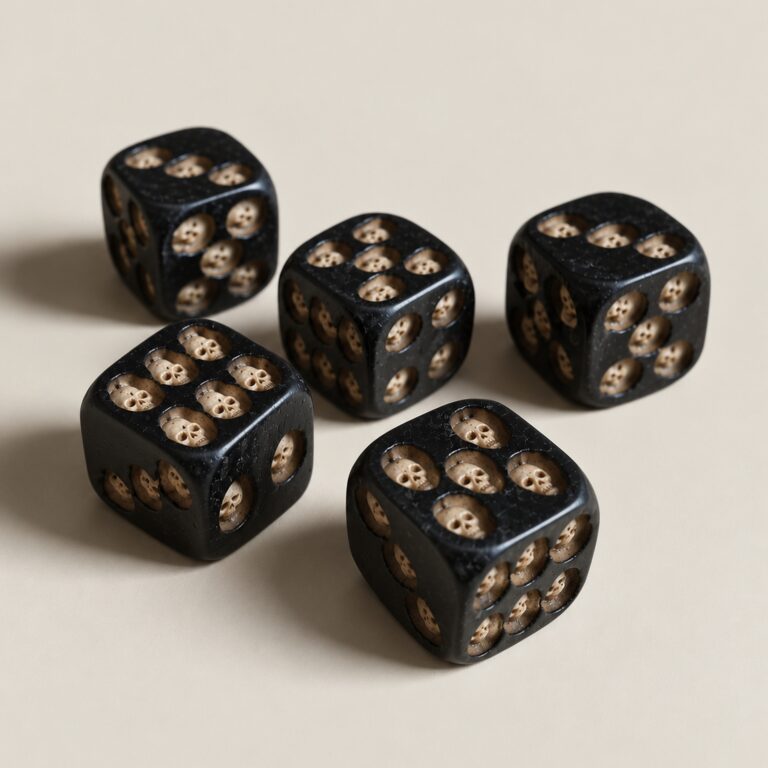 Slide 1 for 5 Skull Dice, Death Head Dice, Bone Dice, Oddities, Curiosities