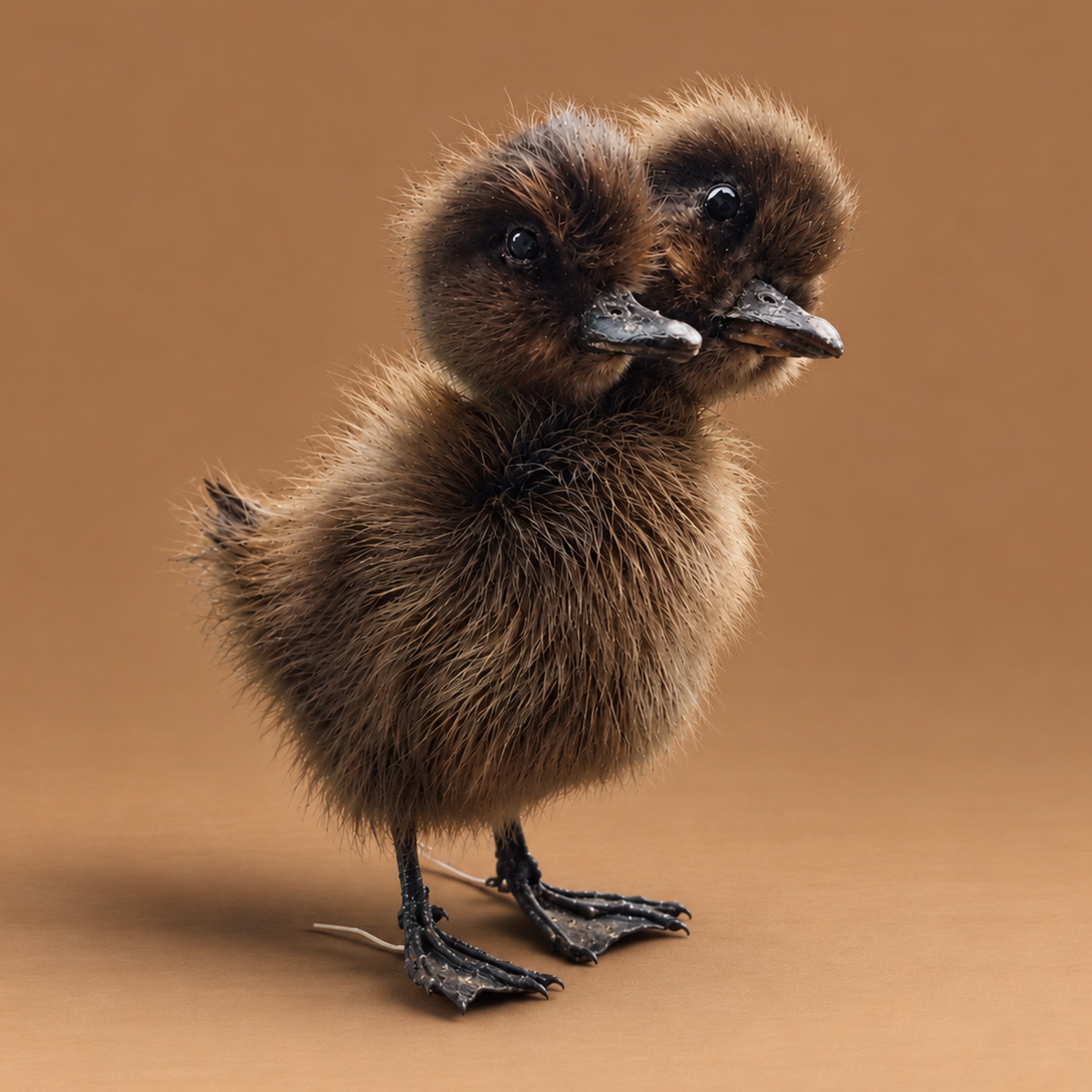 Slide 1 for 2 Headed Duck Taxidermy Duckling, Oddities Curiosities, Brown