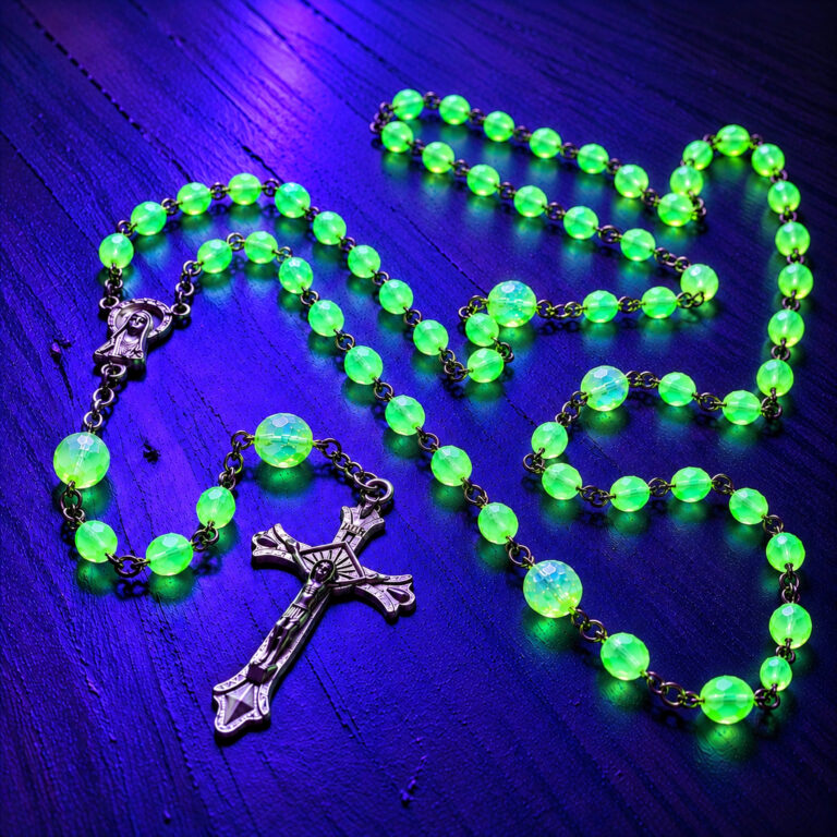 Slide 1 for Radioactive Rosary, Uranium Glass Rosary, Vaseline Glass