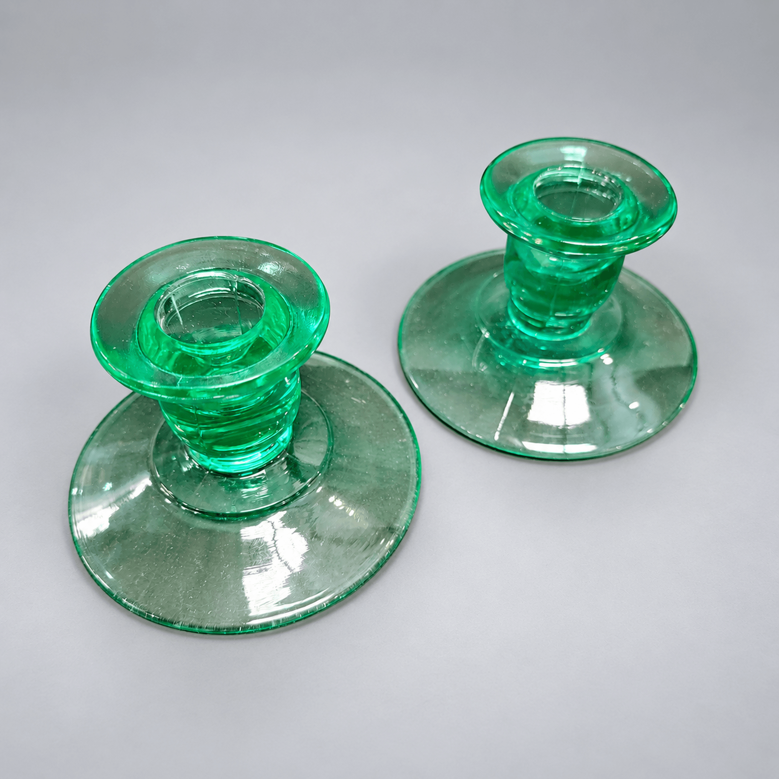 Slide 4 for Vintage Uranium Candle Holder Set of 2