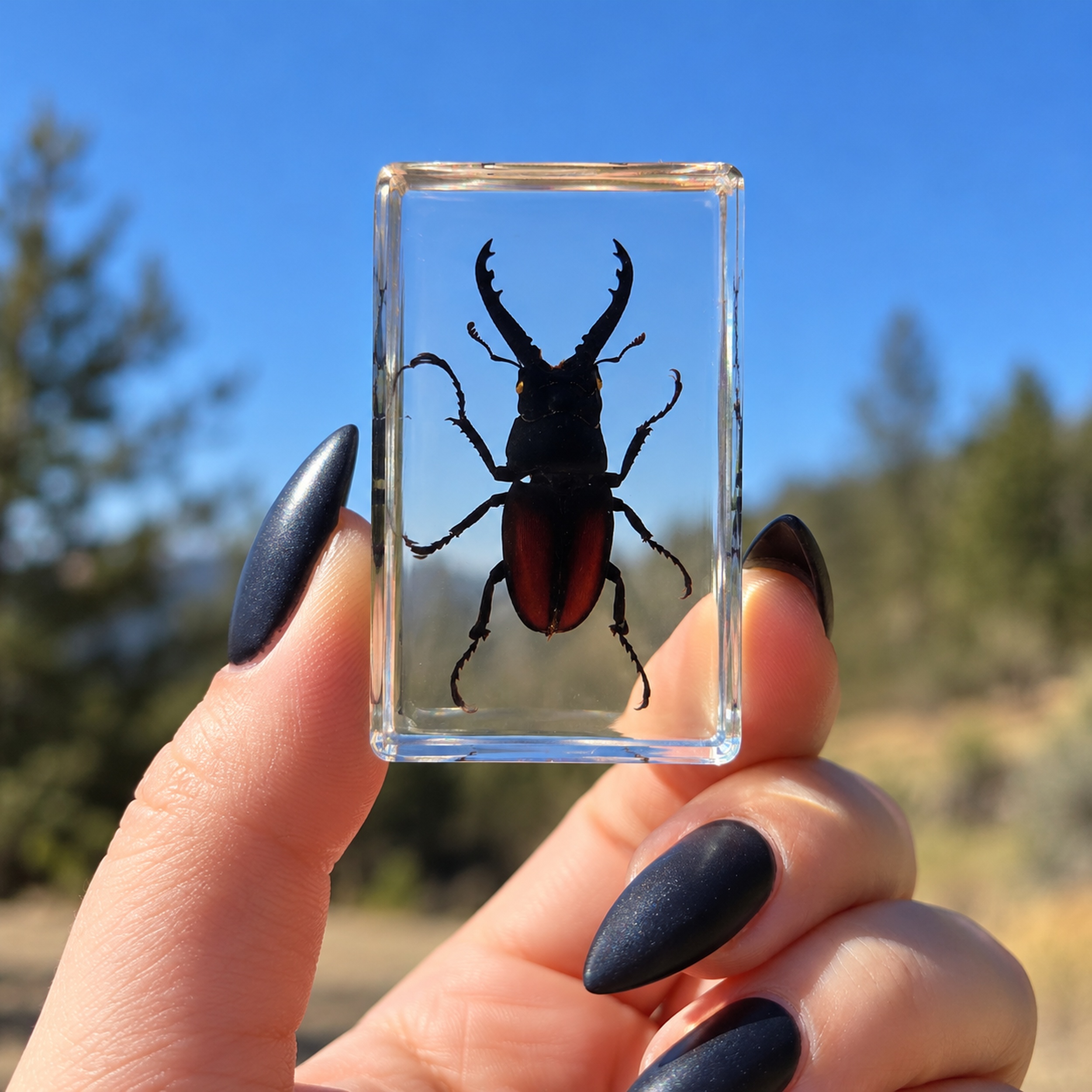 Slide 4 for Small Stag Beetle in Resin, Prosopocoilus Spineus